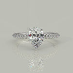 Load and play video in Gallery viewer, Sonya Pear Cut Pave Hidden Halo Engagement Ring Setting
