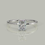 Load and play video in Gallery viewer, Valeria Radiant Cut Hidden Halo Solitaire 4 Prong Claw Set Engagement Ring Setting
