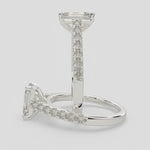 Load and play video in Gallery viewer, Karina Emerald Cut Pave 6 Prong Engagement Ring Setting
