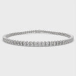 Load and play video in Gallery viewer, Marigold Princess Cut Diamond Tennis Bracelet Prong Set (4 ctw)
