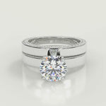 Load and play video in Gallery viewer, Karlee Hand Carved Milgrain Solitaire Cushion Cut Diamond Engagement Ring
