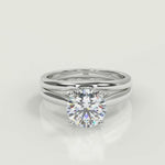Load and play video in Gallery viewer, Maria Classic Cathedral Solitaire Round Cut Diamond Engagement Ring
