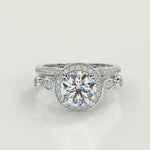 Load and play video in Gallery viewer, Dayanara Halo Pave Set Cushion Cut Diamond Engagement Ring
