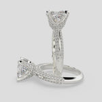 Load and play video in Gallery viewer, Daria Princess Cut Pave 6 Prong Engagement Ring Setting
