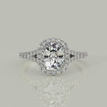 Load and play video in Gallery viewer, Luciana Cushion Cut Halo Split ShankEngagement Ring - Nivetta
