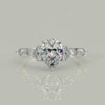 Load and play video in Gallery viewer, Carissa Pear Cut Pave Shared Prong Claw Set Engagement Ring Setting
