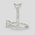 Load and play video in Gallery viewer, Lavinia Radiant Cut Side Stone 4 Prong Engagement Ring Setting
