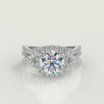 Load and play video in Gallery viewer, Maren Micro Pave Halo Princess Cut Diamond Engagement Ring
