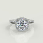 Load and play video in Gallery viewer, Lyric Halo Princess Cut Diamond Engagement Ring
