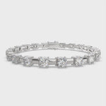 Load and play video in Gallery viewer, Florimel Round Cut Diamond Tennis Bracelet Prong Set (8 ctw)
