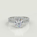 Load and play video in Gallery viewer, Carolina Micro French Pave Classic Princess Cut Engagement Ring
