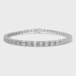 Load and play video in Gallery viewer, Isabeau Emerald Cut Diamond Tennis Bracelet Prong Set (8 ctw)
