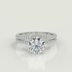 Load and play video in Gallery viewer, Alannah Petite Micro Pave Cushion Cut Diamond Engagement Ring
