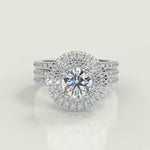Load and play video in Gallery viewer, Kaylen Double Halo Pave Gala Round Cut Diamond Engagement Ring
