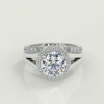 Load and play video in Gallery viewer, Savannah Double Prong Split Halo Cushion Cut Engagement Ring
