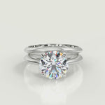 Load and play video in Gallery viewer, Essence 4 Prong Solitaire Cushion Cut Diamond Engagement Ring
