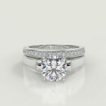 Load and play video in Gallery viewer, Lorelai 4 Prong Cathedral Princess Diamond Engagement Ring
