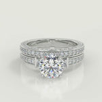 Load and play video in Gallery viewer, Karissa Bar Set 3 Sided Pave Cushion Cut Diamond Engagement Ring
