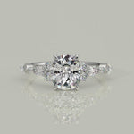 Load and play video in Gallery viewer, Carissa Cushion Cut Pave Shared Prong Claw Set Engagement Ring Setting
