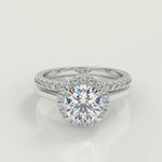 Load and play video in Gallery viewer, Nathalie Halo Semi Solitaire Round Cut Engagement Ring - Nivetta
