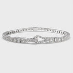 Load and play video in Gallery viewer, Amaryllis Round Cut Diamond Tennis Bracelet Buckle Clasp (2 ctw)
