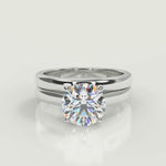 Load and play video in Gallery viewer, Kenya 4 Prong Basket Solitaire Cushion Cut Diamond Engagement Ring
