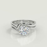 Load and play video in Gallery viewer, Elaine Bezel Set Twist Solitaire Princess Cut Diamond Engagement Ring
