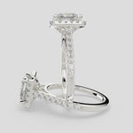 Load and play video in Gallery viewer, Isadora Princess Cut Halo Pave Engagement Ring Setting
