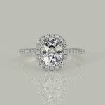 Load and play video in Gallery viewer, Hanna Cushion Cut Pave Halo 4 Prong Claw Set Engagement Ring Setting
