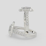 Load and play video in Gallery viewer, Amalia Princess Cut Halo Pave Engagement Ring Setting

