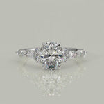 Load and play video in Gallery viewer, Carissa Oval Cut Pave Shared Prong Claw Set Engagement Ring Setting
