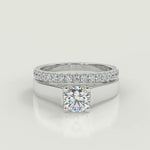 Load and play video in Gallery viewer, Ryann Cathedral Solitaire Cushion Cut Diamond Engagement Ring
