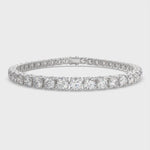 Load and play video in Gallery viewer, Elowen Round Cut Diamond Tennis Bracelet Prong Set (10 ctw)
