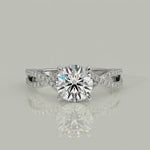 Load and play video in Gallery viewer, Rosalee Round Cut Pave Split Shank Twist Claw Set Engagement Ring Setting
