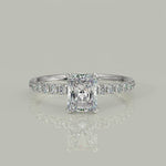 Load and play video in Gallery viewer, Sylvie Radiant Cut Pave Hidden Halo 4 Prong Claw Set Engagement Ring Setting
