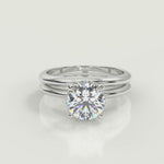Load and play video in Gallery viewer, Jenna 4 Prong Crown Basket Solitaire Round Cut Diamond Engagement Ring
