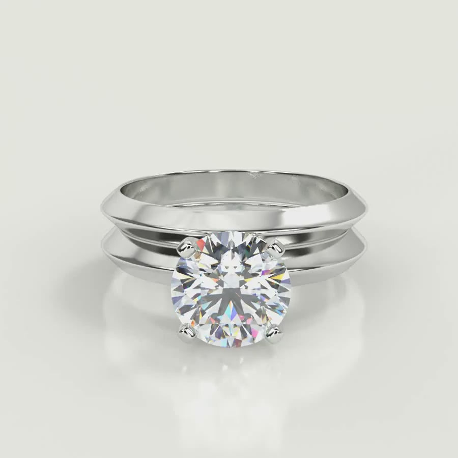 Abby Knife Edge 4 Prong Solitaire Princess Cut Diamond Engagement Ring