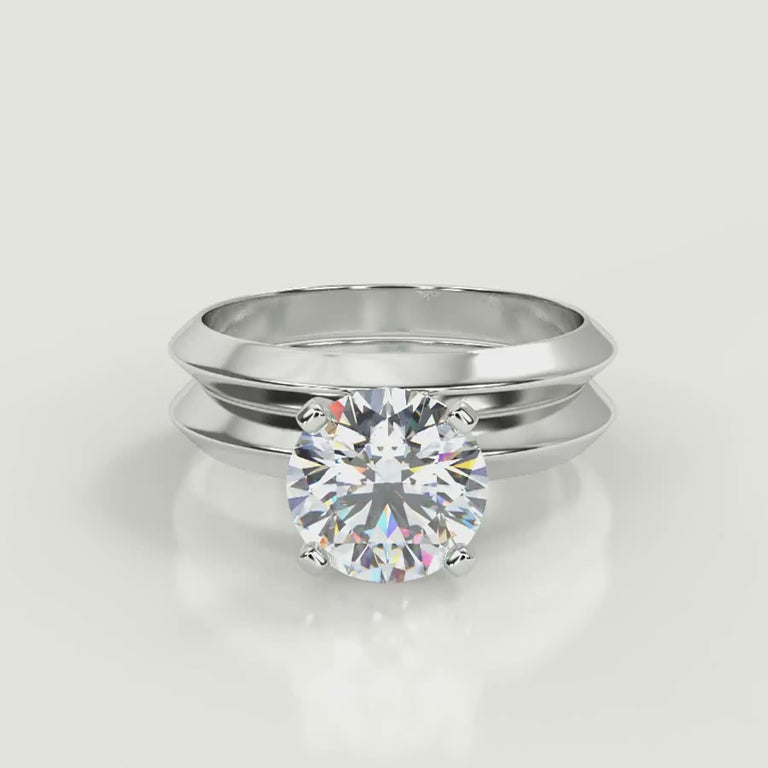 Abby Knife Edge 4 Prong Solitaire Princess Cut Diamond Engagement Ring