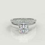 Load and play video in Gallery viewer, Hazel Trellis 4 Prong Solitaire Round Cut Diamond Engagement Ring
