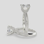 Load and play video in Gallery viewer, Daria Radiant Cut Pave 6 Prong Engagement Ring Setting
