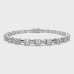 Load and play video in Gallery viewer, Fioralba Princess Cut Diamond Tennis Bracelet Prong Set (6 ctw)
