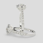 Load and play video in Gallery viewer, Karina Round Cut Pave 6 Prong Engagement Ring Setting
