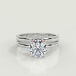 Load and play video in Gallery viewer, Iyana Milgrain Solitaire Round Cut Diamond Engagement Ring
