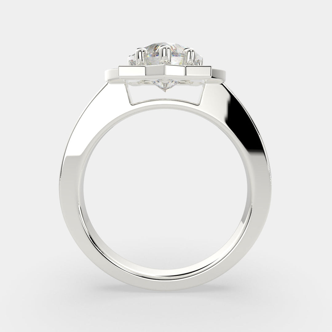 Amalia Heart Cut Halo Pave Engagement Ring Setting