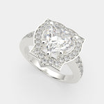 Load image into Gallery viewer, Amalia Heart Cut Halo Pave Engagement Ring Setting
