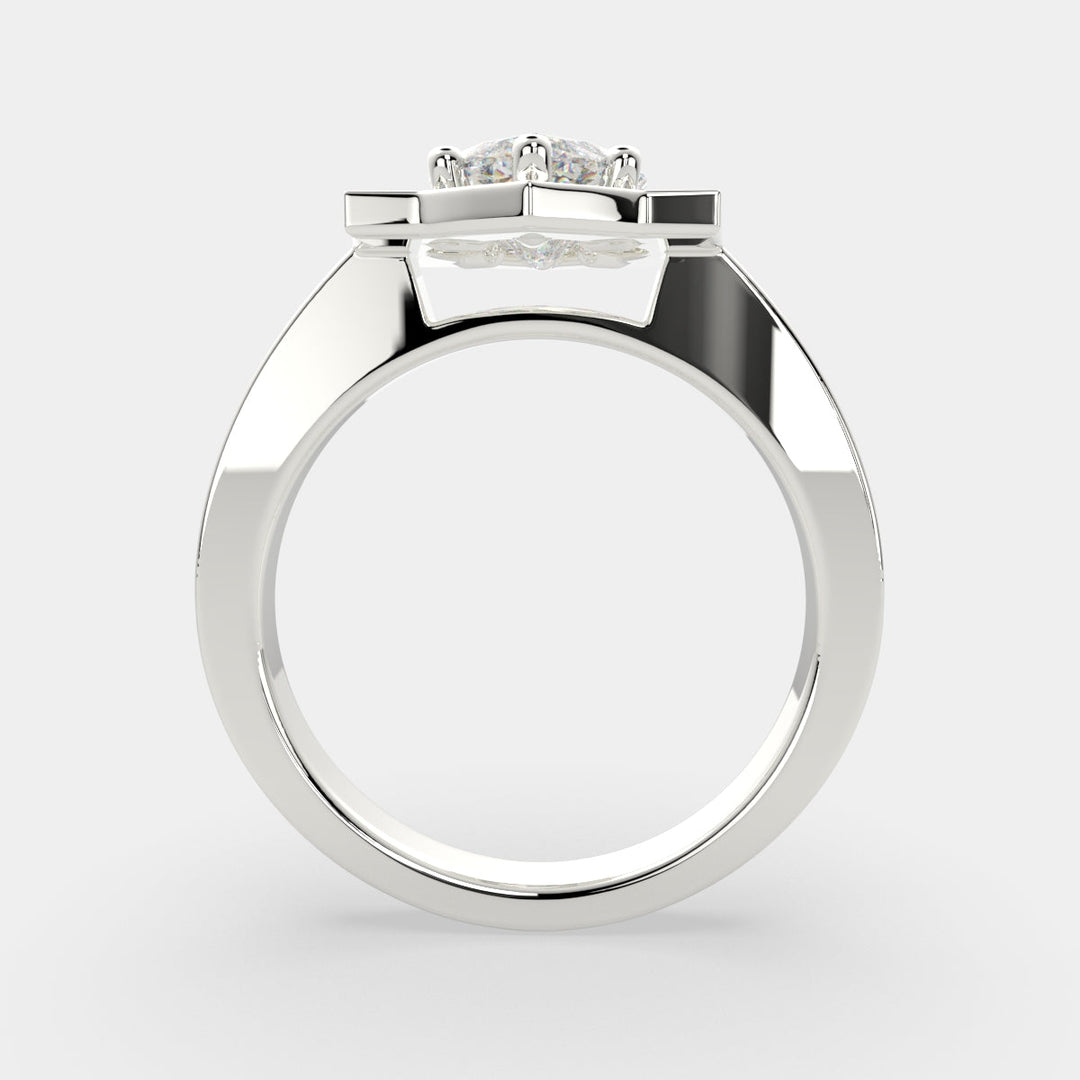 Amalia Marquise Cut Halo Pave Engagement Ring Setting