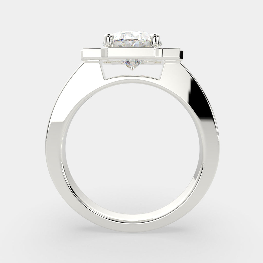 Amalia Oval Cut Halo Pave Engagement Ring Setting