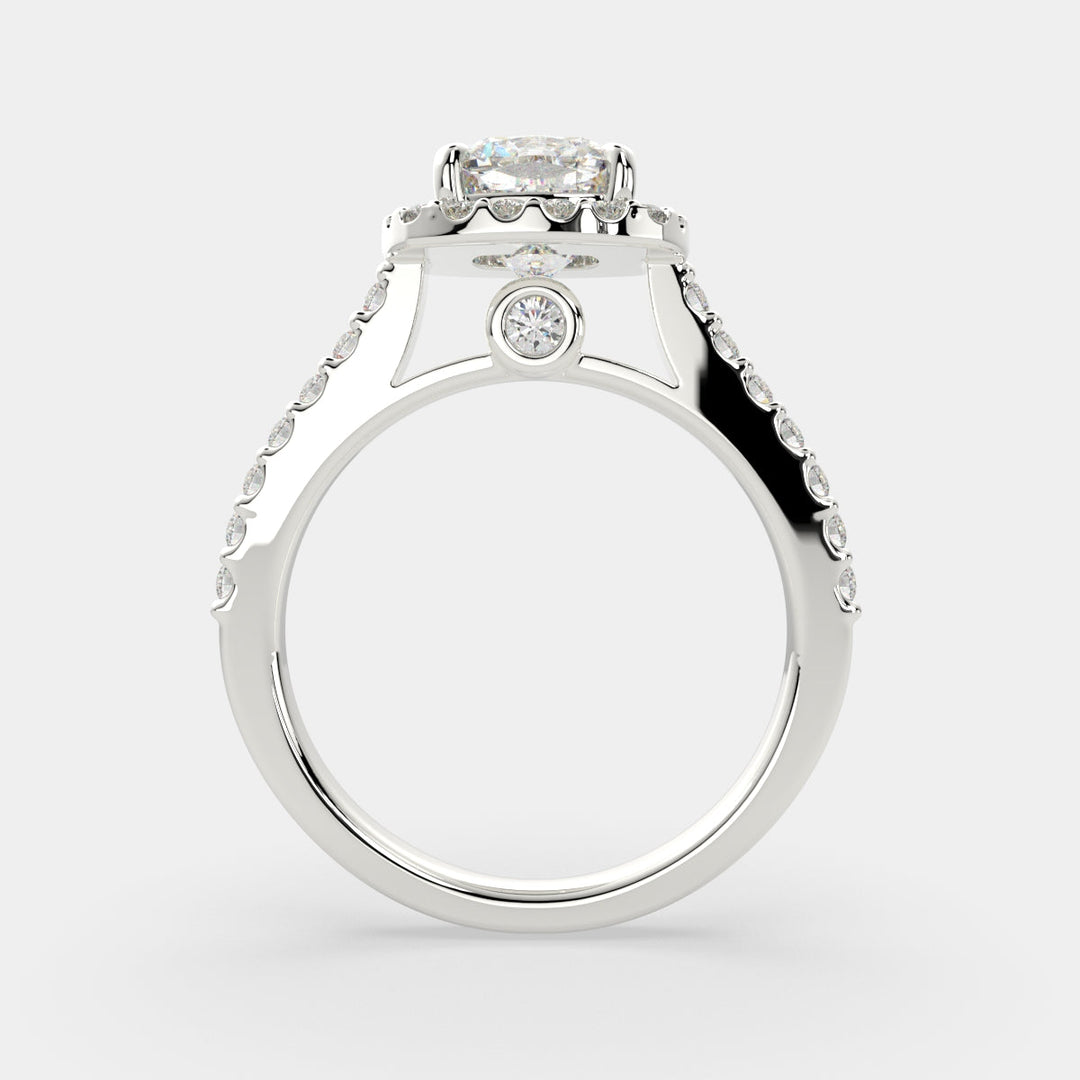 Bianca Cushion Cut Halo Pave Engagement Ring Setting