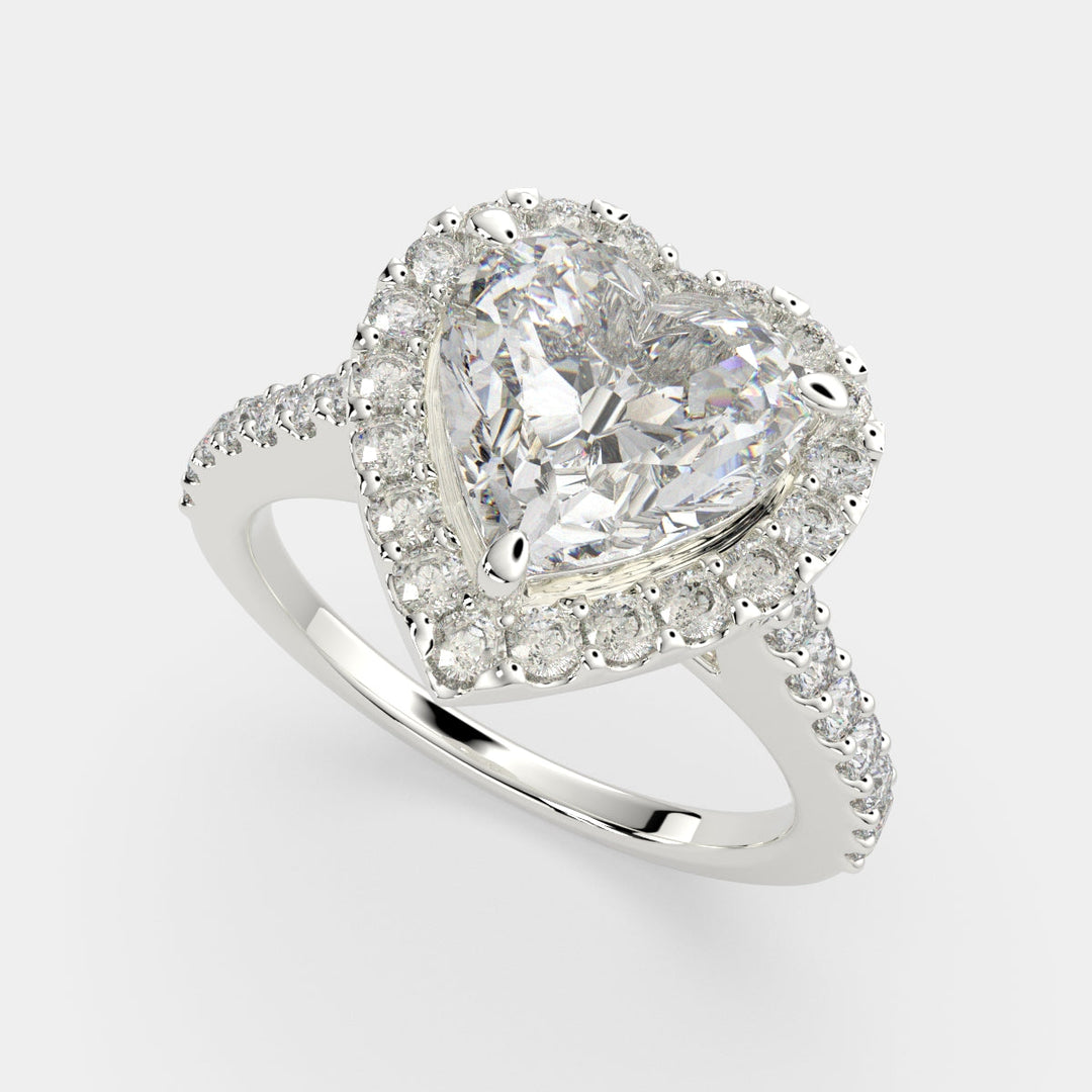 Bianca Heart Cut Halo Pave Engagement Ring Setting