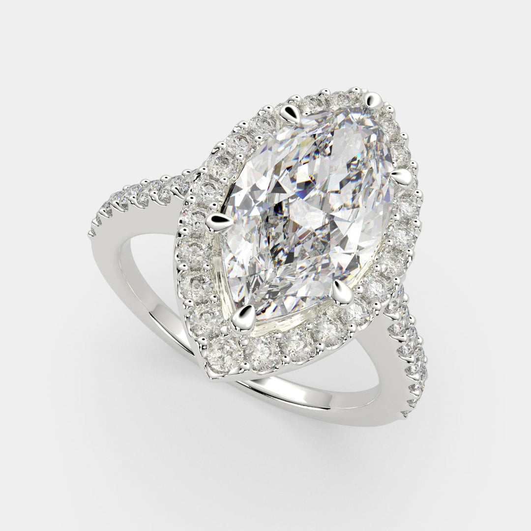 Bianca Marquise Cut Halo Pave Engagement Ring Setting